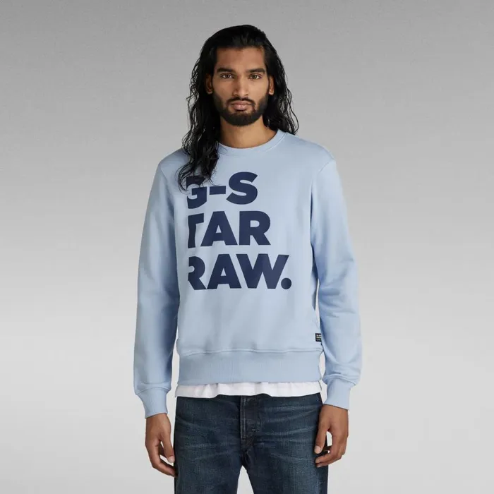 Sweatshirts and Hoodies Men GStar RAW Bold Graphic Sweater Light Wave
