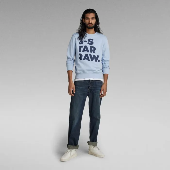 Sweatshirts and Hoodies Men GStar RAW Bold Graphic Sweater Light Wave