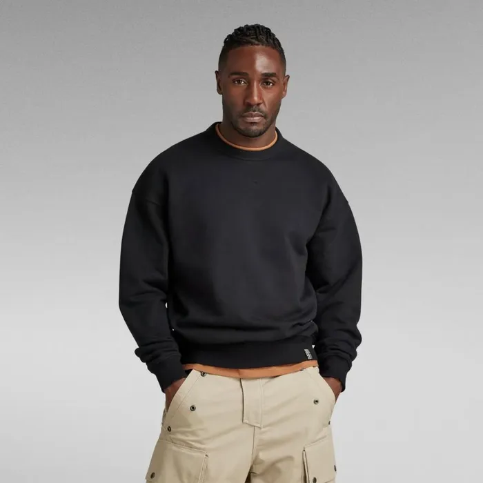 Sweatshirts and Hoodies Men GStar RAW Essential Unisex Loose Sweater Dark Black