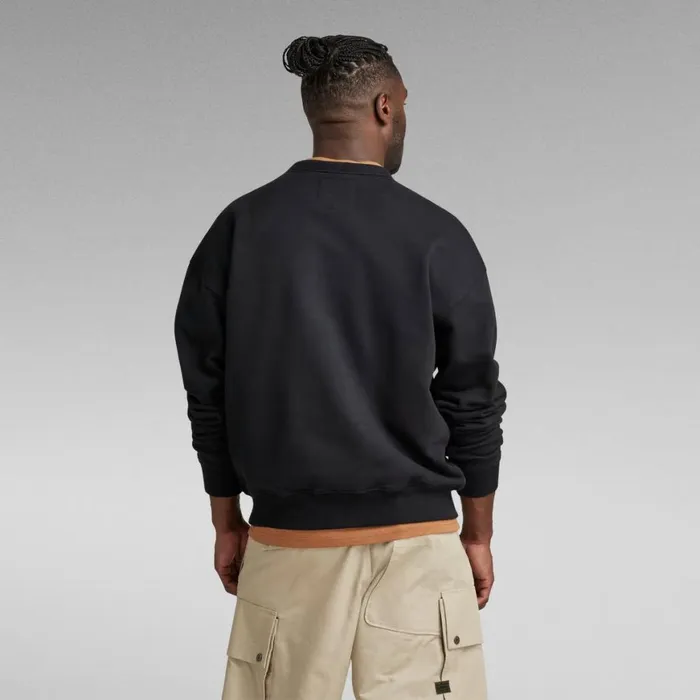 Sweatshirts and Hoodies Men GStar RAW Essential Unisex Loose Sweater Dark Black