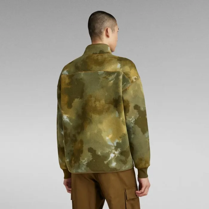 Sweatshirts and Hoodies Men GStar RAW Fleece Half Zip Loose Sweater Tobacco Blurry Camo