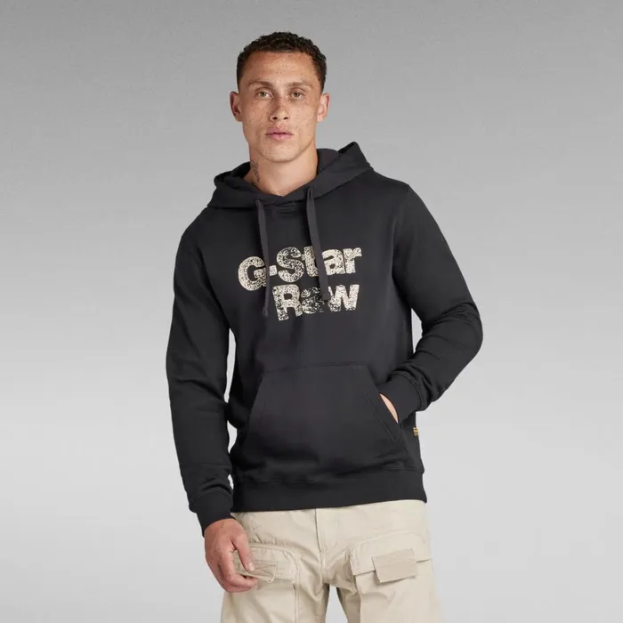 Sweatshirts and Hoodies Men GStar RAW Painted Graphic Hoodie Dark Black