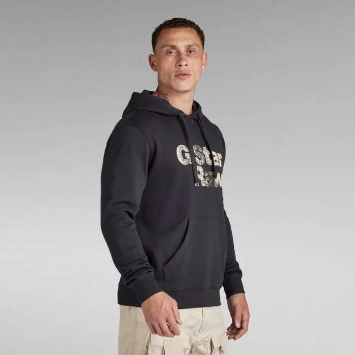 Sweatshirts and Hoodies Men GStar RAW Painted Graphic Hoodie Dark Black