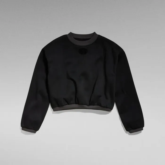 Sweatshirts and Hoodies Women GStar RAW Badge Logo Oversized Sweater Dark Black