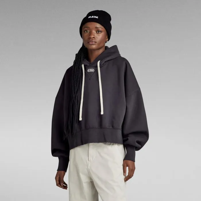 Sweatshirts and Hoodies Women GStar RAW Oversized Cropped Hoodie Shadow