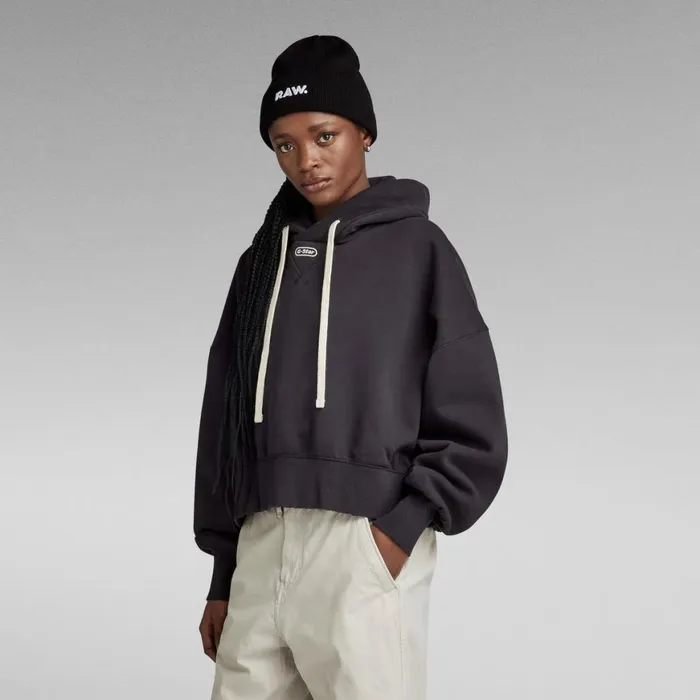 Sweatshirts and Hoodies Women GStar RAW Oversized Cropped Hoodie Shadow