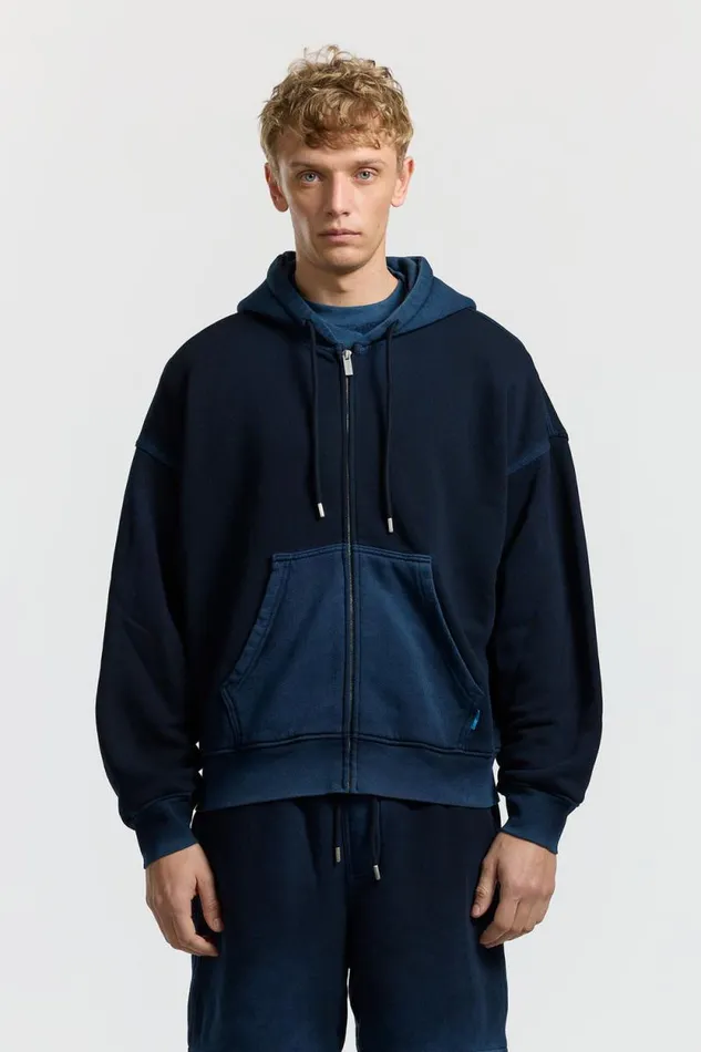 Sweatshirts Men COTTON CITIZEN Boston Zip Hoodie Vintage Navy