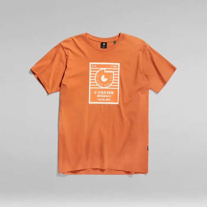 TShirts and Polos Men GStar RAW Boxed High Density Graphic TShirt Burned Orange