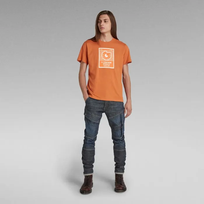 TShirts and Polos Men GStar RAW Boxed High Density Graphic TShirt Burned Orange