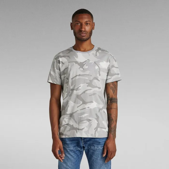 TShirts and Polos Men GStar RAW Camo TShirt Cool Grey Woodland Camo