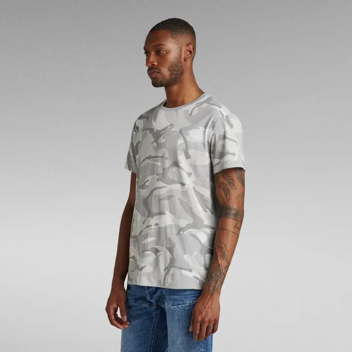 TShirts and Polos Men GStar RAW Camo TShirt Cool Grey Woodland Camo