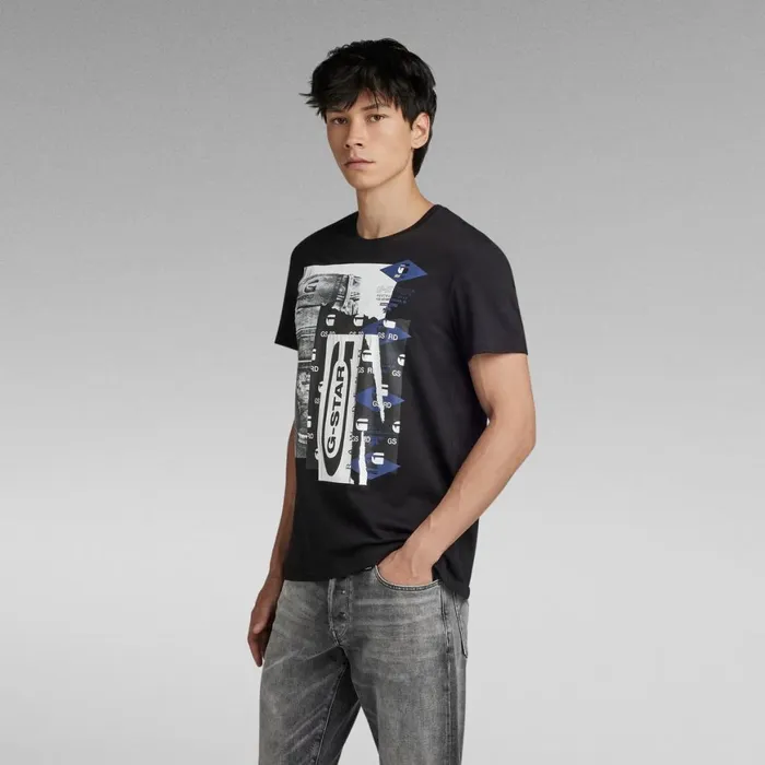 TShirts and Polos Men GStar RAW Denim Graphic TShirt Dark Black
