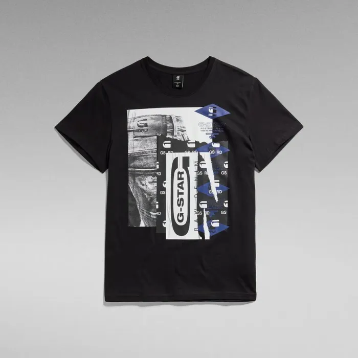 TShirts and Polos Men GStar RAW Denim Graphic TShirt Dark Black