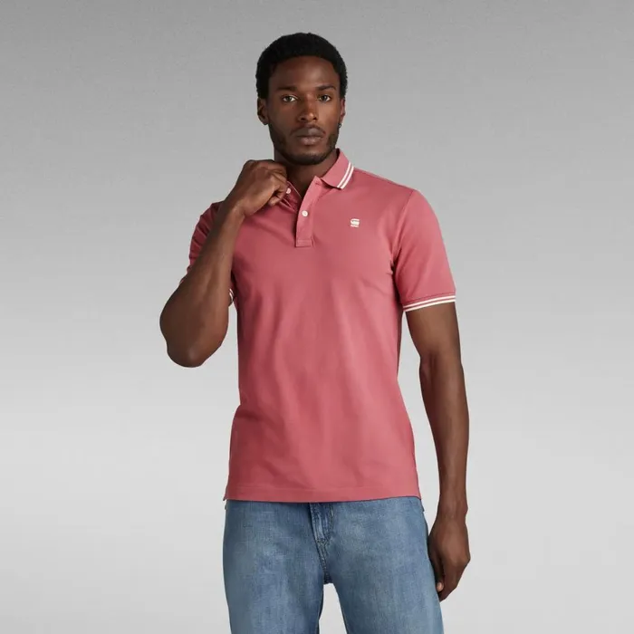 TShirts and Polos Men GStar RAW Dunda Slim Stripe Polo Pink Ink