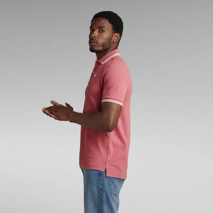 TShirts and Polos Men GStar RAW Dunda Slim Stripe Polo Pink Ink