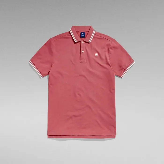 TShirts and Polos Men GStar RAW Dunda Slim Stripe Polo Pink Ink