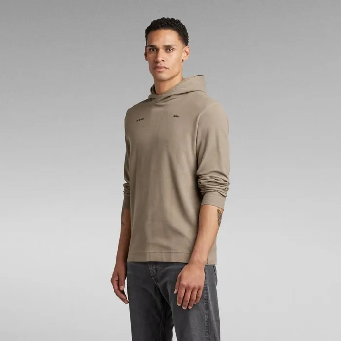 TShirts and Polos Men GStar RAW Lightweight Hoodie Logo Tape Center Back Dark Lever