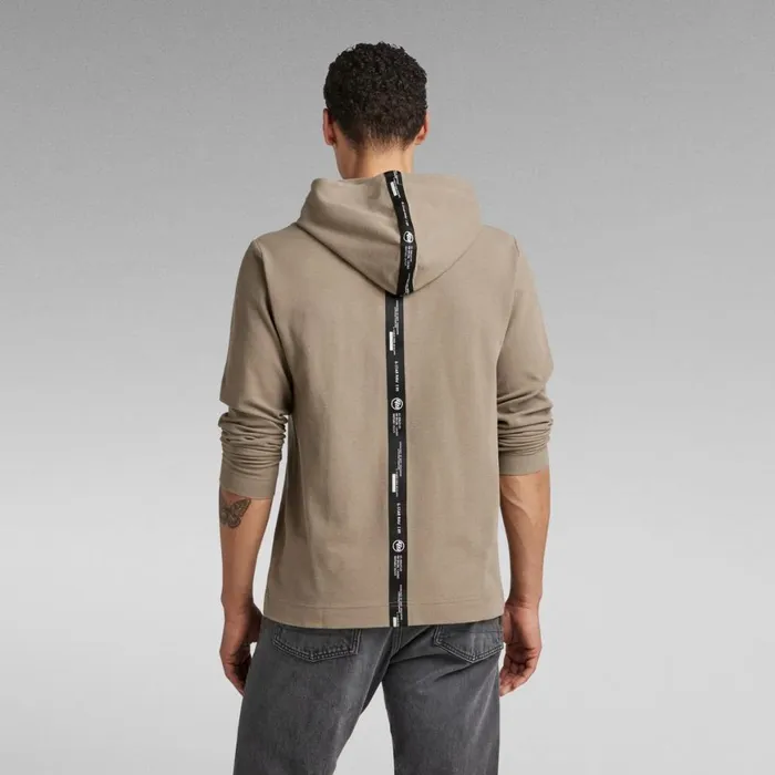 TShirts and Polos Men GStar RAW Lightweight Hoodie Logo Tape Center Back Dark Lever