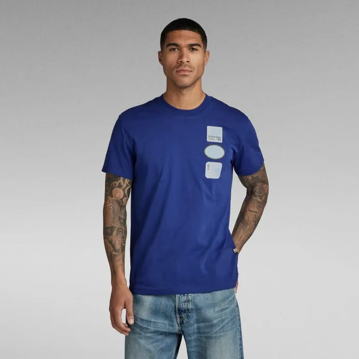 TShirts and Polos Men GStar RAW Multi Badge TShirt Ballpen Blue