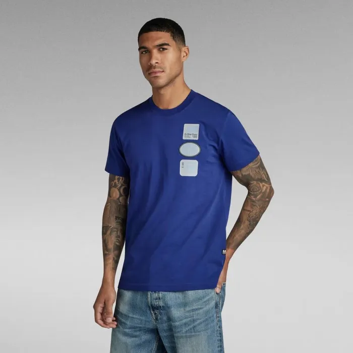 TShirts and Polos Men GStar RAW Multi Badge TShirt Ballpen Blue