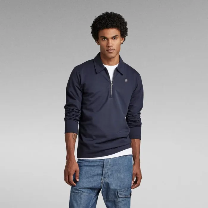TShirts and Polos Men GStar RAW Polo Half Zip Lightweight Sweater Salute