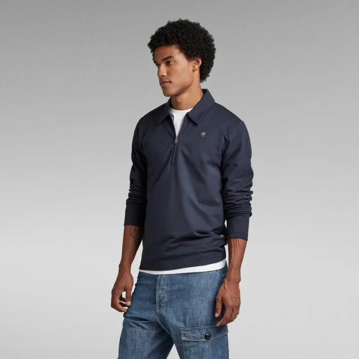 TShirts and Polos Men GStar RAW Polo Half Zip Lightweight Sweater Salute