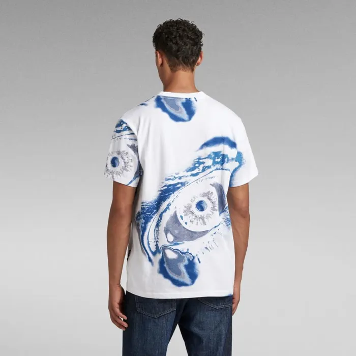TShirts and Polos Men GStar RAW Saturated Eye Loose TShirt White Eye Dye