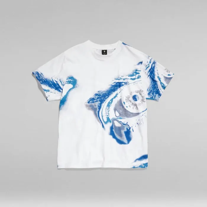 TShirts and Polos Men GStar RAW Saturated Eye Loose TShirt White Eye Dye
