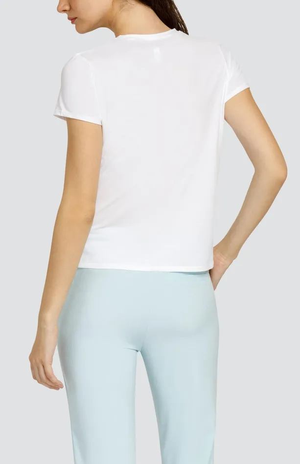 Tail Activewear Bijou Top 8211 Chalk White With Logo Women Short Sleeve