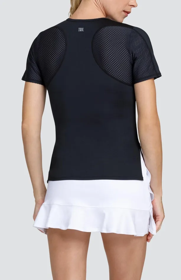 Tail Activewear Katy Top 8211 Onyx Black 8211 FINAL SALE Women Short Sleeve