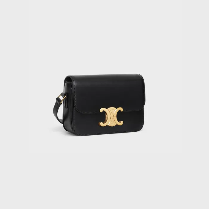 Teen Triomphe Bag In Shiny Calfskin Black Women CELINE TRIOMPHE