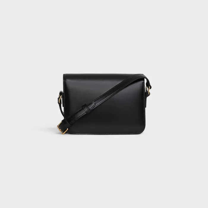 Teen Triomphe Bag In Shiny Calfskin Black Women CELINE TRIOMPHE
