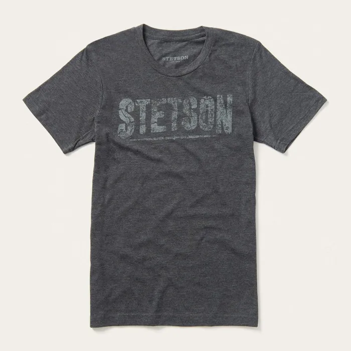 Tees Men Stetson Distressed Stetson Graphic Tee Grey