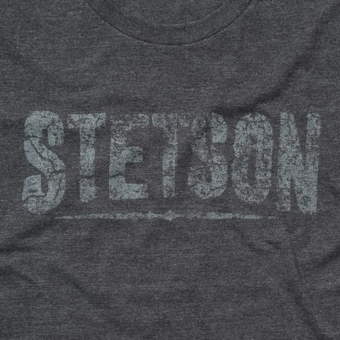 Tees Men Stetson Distressed Stetson Graphic Tee Grey
