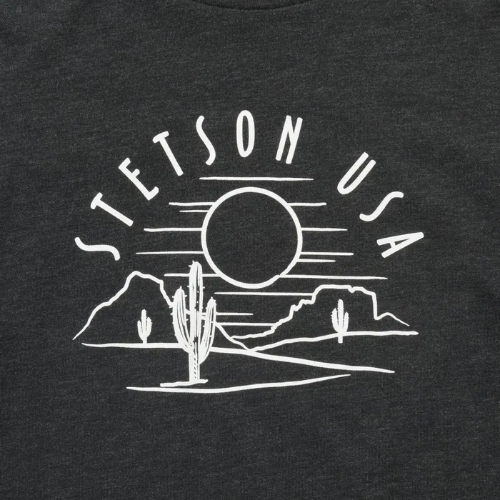 Tees Women Stetson Cactus And Sunset Graphic Tee Black