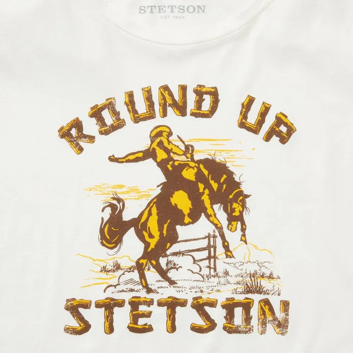 Tees Women Stetson Stetson Round Up Stetson Vintage Tee Official White
