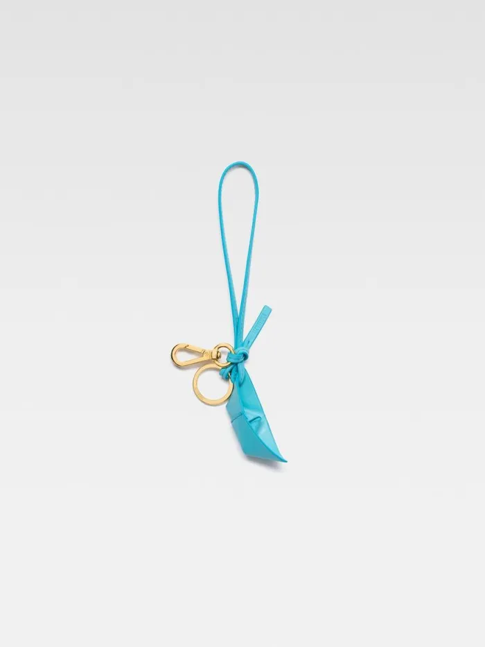 The Bateau Keychain Light Turquoise WomenMen JACQUEMUS Small Leather Goods