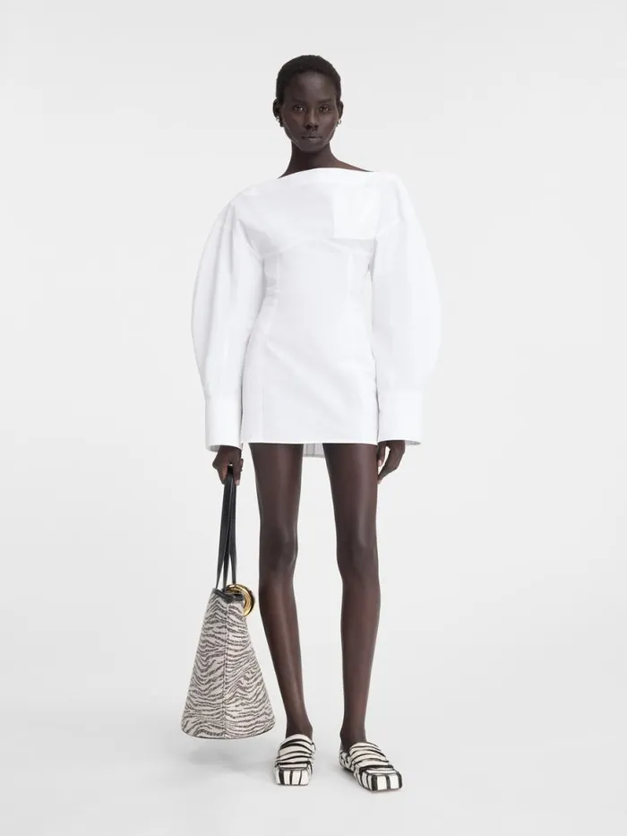 The Casaco Shirt Dress White Women JACQUEMUS Dresses and Skirts