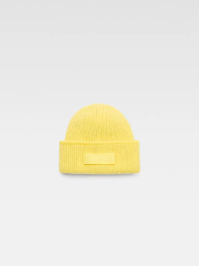 The Gros Grain Beanie Yellow WomenMen JACQUEMUS Scarves Beanies and Gloves