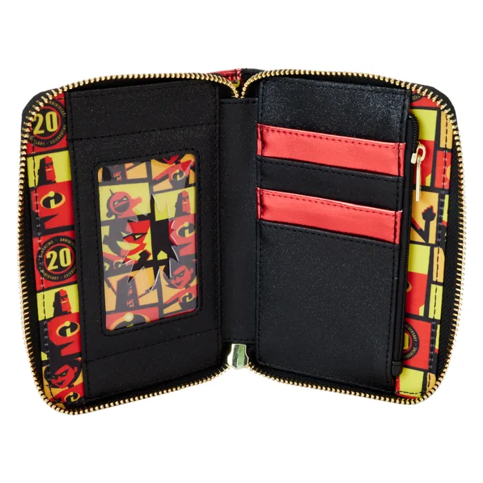 The Incredibles 20th Anniversary Metallic Cosplay Zip Around Wallet Unisex Loungefly Bags and Wallets