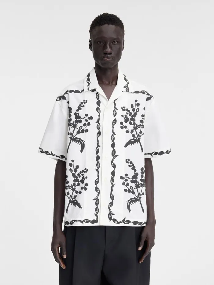 The Jean Shirt Print Mimosa Frise Black Men JACQUEMUS Shirts The Jean Shirt Print Mimosa Frise Black Men JACQUEMUS Shirts