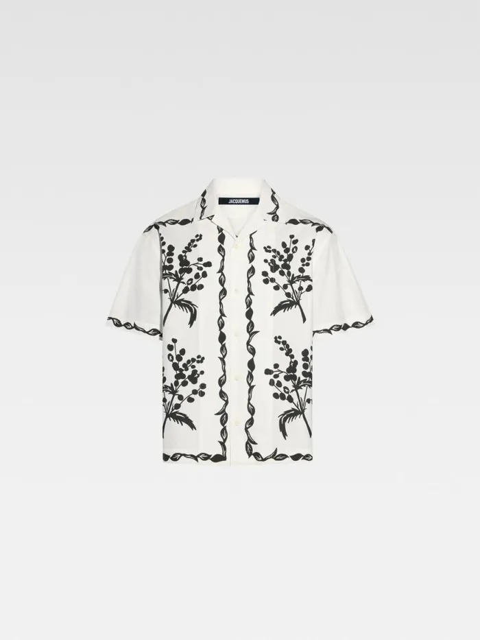 The Jean Shirt Print Mimosa Frise Black Men JACQUEMUS Shirts The Jean Shirt Print Mimosa Frise Black Men JACQUEMUS Shirts