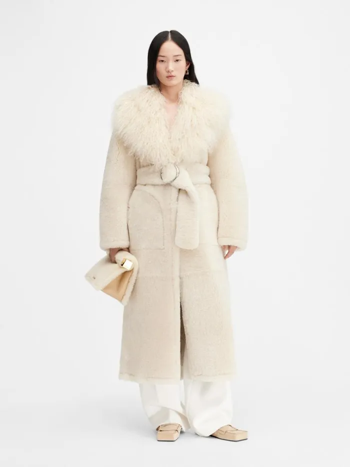 The Pilou Long Coat Offwhite Women JACQUEMUS Coats and Jackets