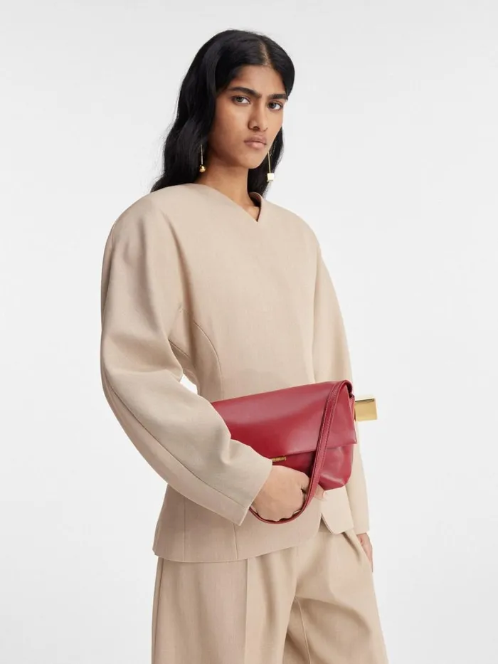 The Rond Carr Dark Red Women JACQUEMUS Shoulder Bags The Rond Carr Dark Red Women JACQUEMUS Shoulder Bags