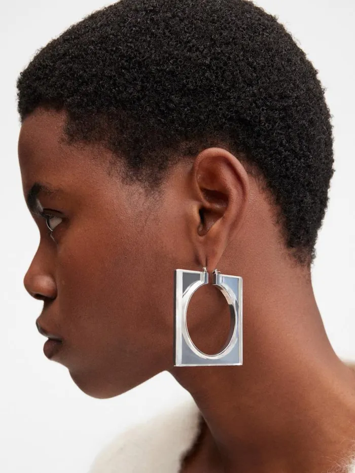 The Rond Carr Hoops Earrings Silvertransparent Women JACQUEMUS Jewellery The Rond Carr Hoops Earrings Silvertransparent Women JACQUEMUS Jewellery