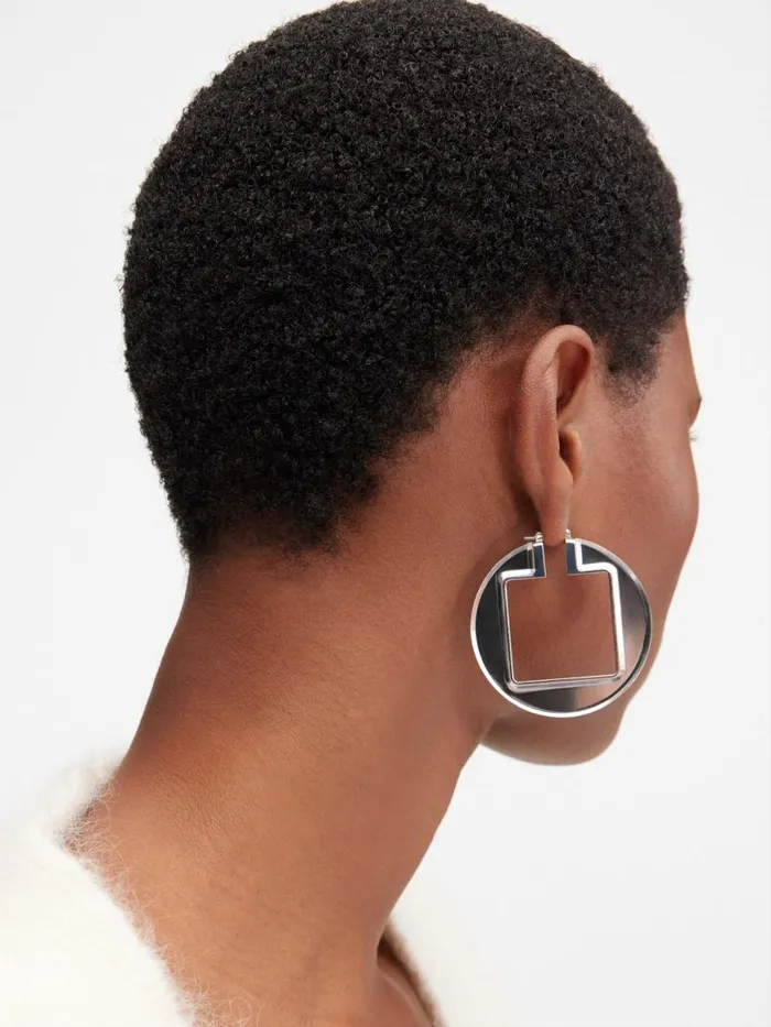 The Rond Carr Hoops Earrings Silvertransparent Women JACQUEMUS Jewellery The Rond Carr Hoops Earrings Silvertransparent Women JACQUEMUS Jewellery