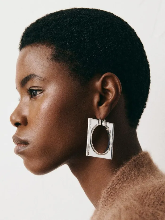 The Rond Carr Hoops Earrings Silvertransparent Women JACQUEMUS Jewellery The Rond Carr Hoops Earrings Silvertransparent Women JACQUEMUS Jewellery