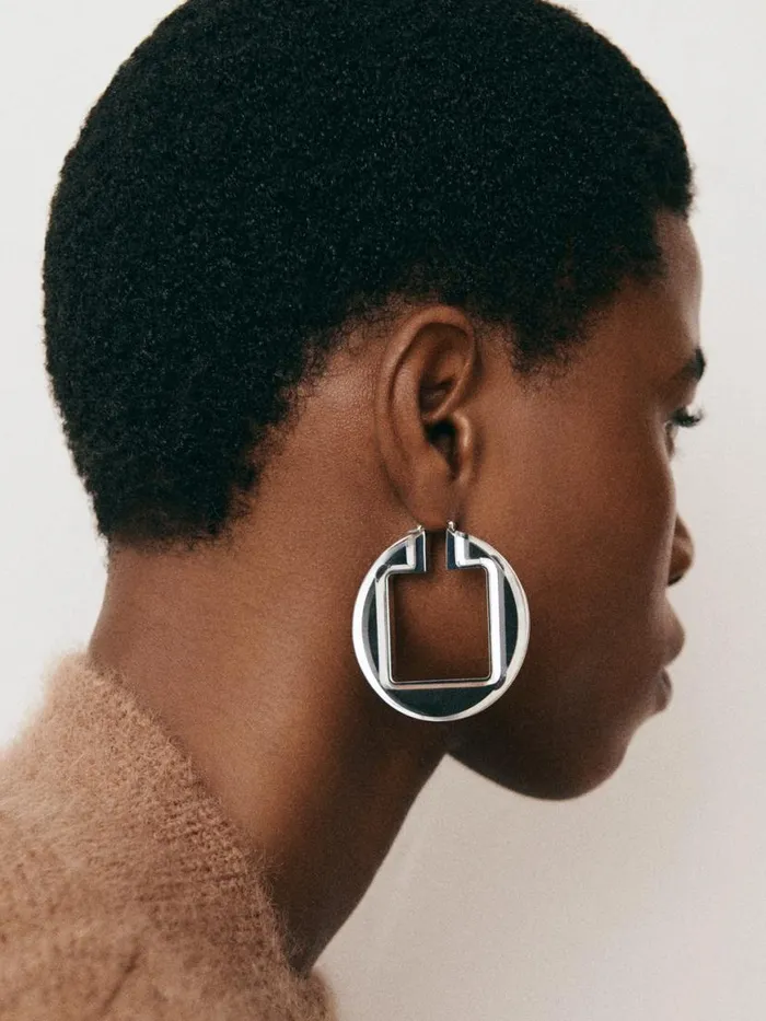 The Rond Carr Hoops Earrings Silvertransparent Women JACQUEMUS Jewellery The Rond Carr Hoops Earrings Silvertransparent Women JACQUEMUS Jewellery
