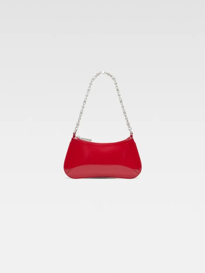 The Small Bisou Chaine Red Women JACQUEMUS Shoulder Bags The Small Bisou Chaine Red Women JACQUEMUS Shoulder Bags