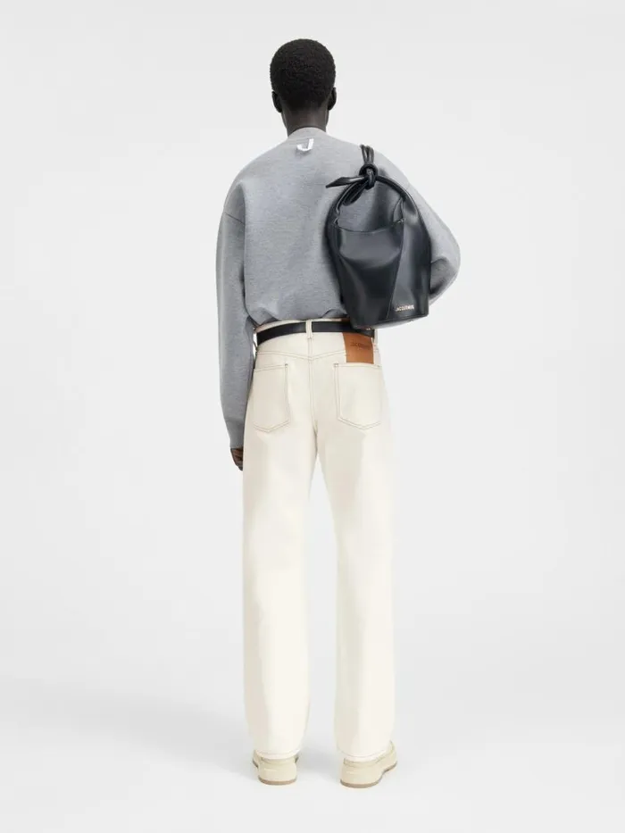 The Straight DeNmes Denim Pants Offwhitetabac Men JACQUEMUS Denim The Straight DeNmes Denim Pants Offwhitetabac Men JACQUEMUS Denim